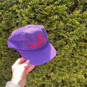 Vintage Bump Bonnet Purple Keystone Corduroy Hat